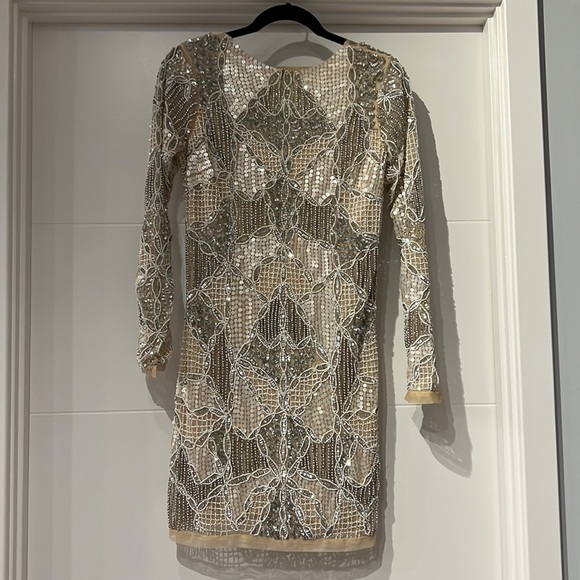 Topshop Dresses & Skirts - Topshop beaded cream/white/silver dress size 8 worn once